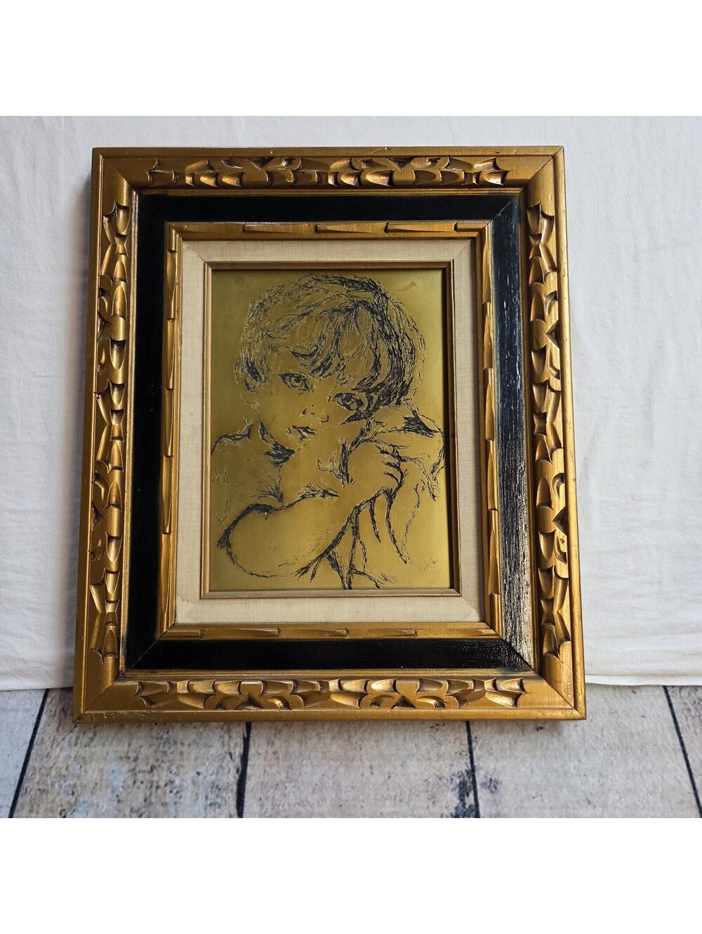 Engraving Arts - 'The Boy' Wood Framed - gold foiled